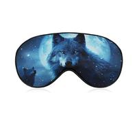 Wolfs Sleep Mask Light Blocking Eye Cover Polyester Eye Mask with Elastic Strap Blindfold for Side Sleeper Sleeping Masks Face Hugging for Women Men Travel