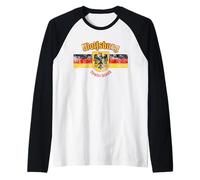Wolfsburg Deutschland Eagle Flag Distressed Raglan Baseball Tee