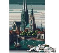 Wolfsburg Pixel Art Puzzles 500 Pieces Wooden Puzzles Puzzles for Adults Puzzle for Adults And Teenager 500pcs (52x38cm)