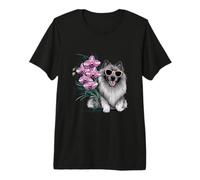 Wolfspitz with Orchids Premium T-Shirt