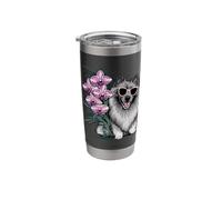 Wolfspitz with Orchids Stainless Steel Insulated Tumbler