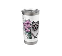 Wolfspitz with Orchids Stainless Steel Insulated Tumbler