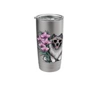Wolfspitz with Orchids Stainless Steel Insulated Tumbler