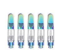 WOLFTEETH 5 Pack 0.5ML CBD Atomizer Ceramic Core Stainless Steel Drip Tip | 510 Thread Vape Cartridge Disposable for CBD and Thick Oil Vape Pen | Rainbow/Liquid Free Nicotine Free 124605X5