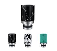 WOLFTEETH 510 Drip Tip Pine Stone Mouthpieces for Electronic Cigarette Vape Tank Vaping Devices | Nicotine Free/White on Black 131801