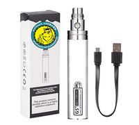 WOLFTEETH Genuine GS EGO II Prime 2200mAh Rechargeable Battery Bottom Micro USB Charge 510 Ego Charge, 510 E-Shisha E-Cigarette (0ml Nicotine Free/White 121504)