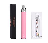 WOLFTEETH High Power 1100mAh Replacement eGo-T Shisha Pen Battery Electronic Cigarette (0ml Nicotine Free/HotPink 1083)