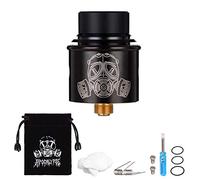 WOLFTEETH RDA Clone Apocalypse Portable Bag Type | Rebuildable Dripping Atomizer Dual Coil | Adjustable Air Hole | Velvet Drawstring Bag (Stainless Steel in Black/Nicotine Free 121303)