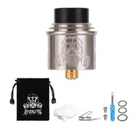 WOLFTEETH RDA Clone Apocalypse Portable Bag Type | Rebuildable Dripping Atomizer Dual Coil | Adjustable Air Hole | Velvet Drawstring Bag (Stainless Steel in Silver/Nicotine Free 121301)