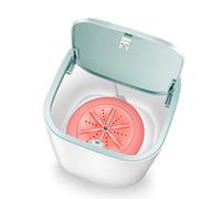 WolFum Mini Washing Machine Automatic Household 3.8L Portable Ultrasonic Turbo Washing Machine Wash Underwear (Color : Roze)