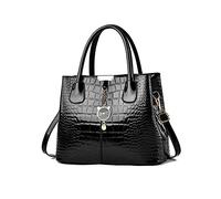 WolFum Tote Bags for Women Top Handle Elegant Handbag Shoulder Bag PU Leather Patent Bag Ladies Work Bag Crossbody Satchel Bag with Cute Pendant