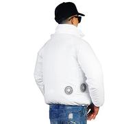 WolFum Ventilation Jacket, Air-Conditioning Clothing, Sun-Proof Cooling Jacket for Outdoor Work, High Temperature Fishing Trip, USB Charging Fan Clothing, Four-Fan Cooling,Blue,S