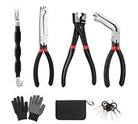 WOLFWILL Automotive Electrical Disconnect Pliers Kit, Fuel Line Removal Tool, Auto Repair Plier, Hose Clamp Pliers with 8 Pcs Terminal Removal Tools (Black)