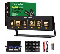 WOLFWILL Wireless 6 Gang Switch Panel, 164 Ft Remote with 4 Control Modes Memory Function, Multi-Function Toggle Switches, 12V 80A Universal Switch Box for Truck Pickup Offroad SUV UTV