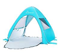Wolfwise Pop up Beach Tent, UPF50+ Sun Shelter, Portable with Carry Bag,Instant Easy Setup Popup Beach Shade Canopy for 1-2 Person,160x130x120 cm, Beige