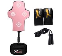 Wolfx Body Targeted FREE STANDING Punch bag Set Freestanding Bag + Gloves - Punching Heavy Duty Adjustable Speed Reflex Training Bag Plus Boxing Gloves, Workout Punch Set for Home Gym (Pink)