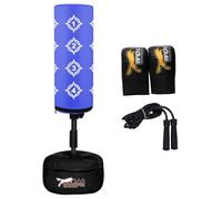 Wolfx Kids/Junior Boxing FREE STANDING Punch bag Set Freestanding Bag + Gloves, Skipping Rope (Red) (Blue)