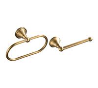 WOLIBEER Brass Toilet Paper Holder,AntiqueTowel Ring Oval Bathroom Tissue Roll Holder Hanger Bath Accessories Hardware Wall Mounted 2 Pieces