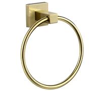 WOLIBEER Gold Towel Holder, Brushed Brass Hand Towel Ring, Bath Round Towel Hanger Wall Mount for Bathroom Toilet Kitchen Stainless Steel