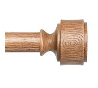 Wolistsa Wood Curtain Rods for Windows 66 to 120 Inch, Adjustable Decorative 1'' Heavy Duty Boho Curtain Rod with Modern Wooden Grain Annual Ring Finials, Vintage Rustic Farmhouse Bedroom Drapery Pole