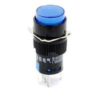 Woljay 16mm Push Button Switch Momentary Round Cap LED Lamp Blue Light DC 12V SPDT 5Pin 3 Pcs