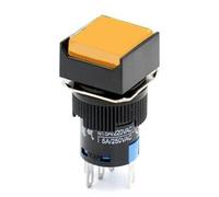 Woljay 16mm Push Button Switch Momentary Square Cap LED Lamp Orange Light DC 12V SPDT 5Pin 3 Pcs