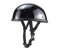 Woljay Motorcycle Half Helmet Beanie Cruising Skull Cap Small Helmets for Motorbike Scooter Chopper Moped Scooters Electric (Gloss Black,X-Large)