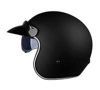 Woljay Retro Motorcycle Helmet 3/4 Open Face Shield Half Helmets Motorbike Jet Helmet with Sun Visor for Men Women Adult DOT Approved (Large, Matte Black)