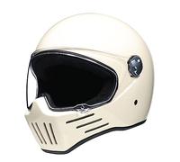 Woljay Vintage Full Face Motorcycle Helmet Helmets Jet Moto Cruiser Scooter Unisex Adult DOT Approved (Milky White,Medium)