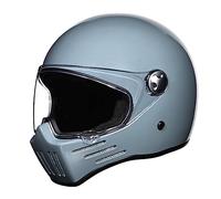 Woljay Vintage Full Face Motorcycle Helmet Helmets Jet Moto Cruiser Scooter Unisex Adult DOT Approved (Gray,Medium)