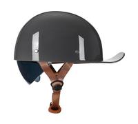 Woljay Vintage Retro Open Face Motorcycle Helmet Baseball Cap Half Helmets with pull-down Lens for Men Women Moped Cap Jet Scooter Street Cruiser - DOT Certified (Gray,M)