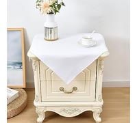 Wolkemer 2 Pack Small Square Tablecloth - 24 x 24 Inch Washable Fabric Table Cover - Solid White - Nightstand, Bedside Table Top Decoration