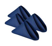 Wolkemer Set of 4 Navy Blue Cloth Napkins 17 x 17 Inches Solid Washable Polyester Dinner Napkins with Hemmed Edges for Dinners Parties Weddings Banquets Events Table Decoration