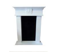 Wolkenstube Antique White Decorative Fireplace, Easy Assembly (Lego-like), Solid Wood & MDF Construction, White Lacquered Finish, Ornamental Front