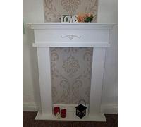 Wolkenstube White Fireplace Surround 12 cm Depth, Handcrafted Solid Wood Design, Suitable for Small Spaces