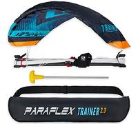 Wolkenstürmer® Paraflex Trainer 3 Litre 2.3 Steering Mat (Turquoise) - Ready to Fly Kite 230 cm with Training Bar - Kite & Windtrainer
