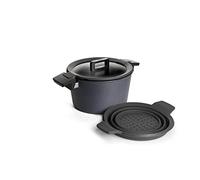 Woll Cast Aluminium Pot with Lid 24 cm 2 Units 30 x 24 x 11.5 cm Black