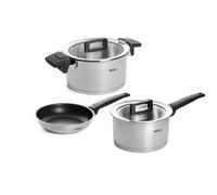 Woll Concept 5-Piece Saucepan and Pan Set: 18 cm and 20 cm Diamond Shape, 2.5L, 3.4L Inductive High Methacrylate Handles