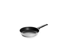Woll Concept Inductive Frying Pan, Diameter 24 cm, 5 cm High, Suitable for All Types of Cookers, Stainless Steel, Oven-Safe up to 200°, Silver