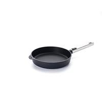 Woll Diamond Logic XR Pro Flat Pan Inductive Diameter 24 cm Height 5 cm with Removable Stainless Steel Handle Suitable for All Hobs Cast Aluminium Non-Stick Coating Oven-Proof Black