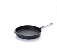 Woll Diamond Logic XR Pro Flat Pan Inductive Diameter 28 cm Height 5 cm with Removable Stainless Steel Handle Suitable for All Hobs Cast Aluminium Non-Stick Coating Oven-Proof Black