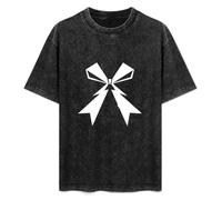 WOLL DOER Men's Round Neck Acid Washed T-Shirt Band-Maid Comfortable Fabrics to Accompany You All Summer XXL Black