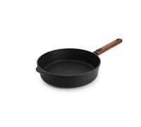 Woll Eco Logic QXR Cast High Rim Pan Inductive Diameter 28 cm 7 cm High with Removable Sustainable Wooden Handle Suitable for All Hob Types PFAS-Free Non-Stick Coating Cast Aluminium
