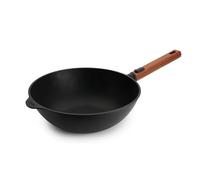 Woll Eco Logic QXR Inductive Wok, Diameter 28 cm, 10 cm High, with Removable Sustainable Wooden Handle, Suitable for All Hobs, PFAS-Free, Non-Stick Coating, Cast Aluminium