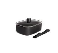 Woll Eco Logic QXR Roasting Dish with Glass Lid with 2 Moulded Lifting Handles Inductive 29 cm x 22 cm Height 10 cm 5.1 litres Suitable for All Hobs PFAS-Free Non-Stick Coating Aluminium