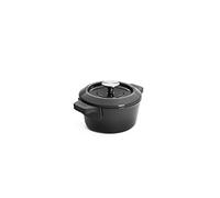 Woll Iron Cast Iron Pot with Lid and Silicone Handles, Inductive, Diameter 18 cm, Bread Baking Pot, Casserole Pan, Suitable for All Types of Cookers, Cast Iron, Oven-Safe up to 250°, Grey