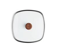 Woll Logic Safety Glass Lid Square 28 x 28 cm with Wooden Lid Knob