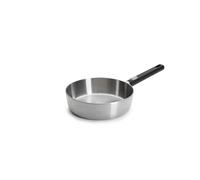 Woll Logic Steel High Rim Frying Pan Inductive Diameter 24 cm Height 7 cm with Removable Handle Suitable for All Hob Types PFAS-Free