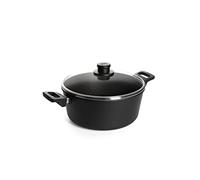 Woll Nowo 128NL Cast Cooking Pot 28 cm / 12 cm High 6.0 Litre Safety Glass Lid 2 Side Handles Titanium