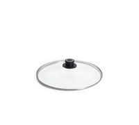 Woll Tempered Glass with Stainless Steel Rim and Vented Knob Round Lid, 12-Inch Diameter